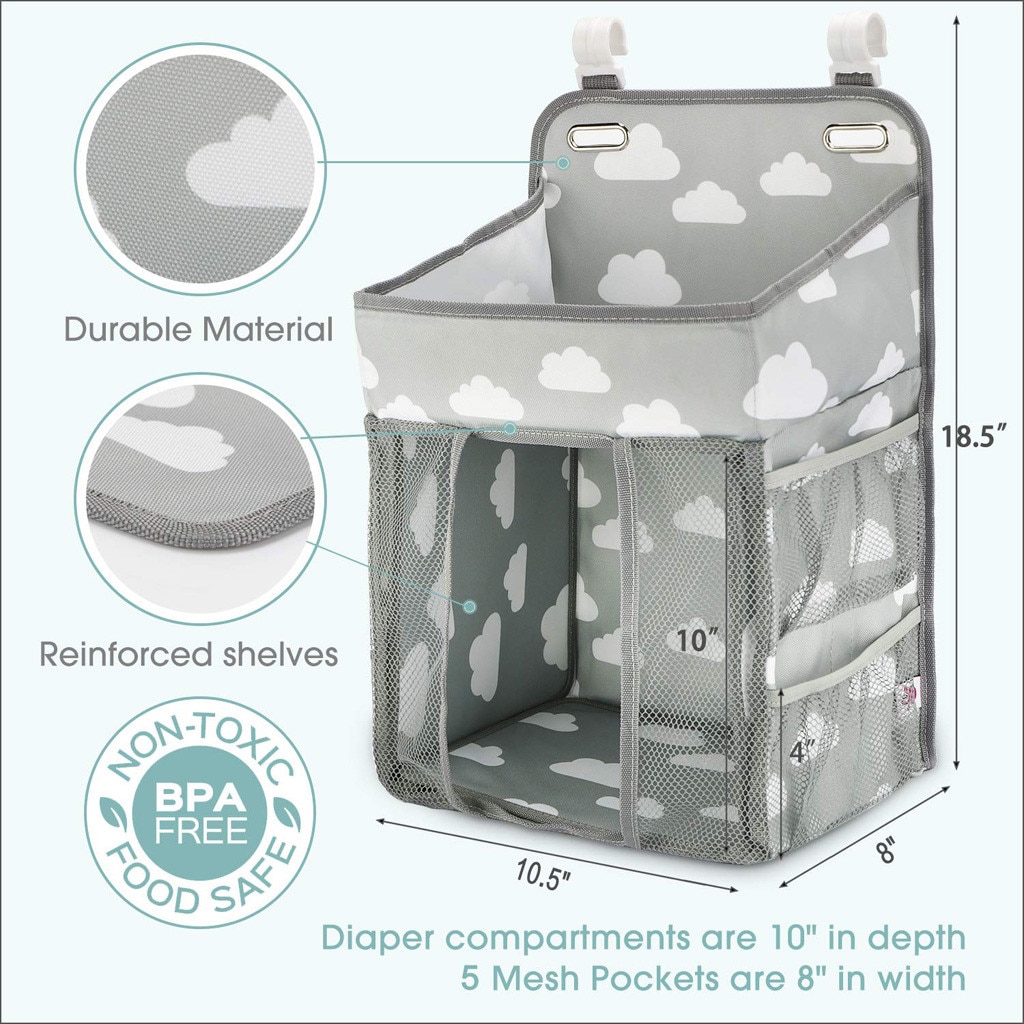 Baby Newborn Bed Storage Organizer Crib Hanging Storage Bag Caddy Organizer For Baby Essentials Bedding Set Diaper Storage Bag